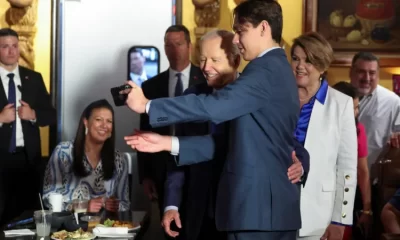 President Biden had selfies taken with diners at a Mexican restaurant in Las Vegas